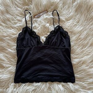 Skims Fits Everybody Lace Triangle Cami Onyx Size Large